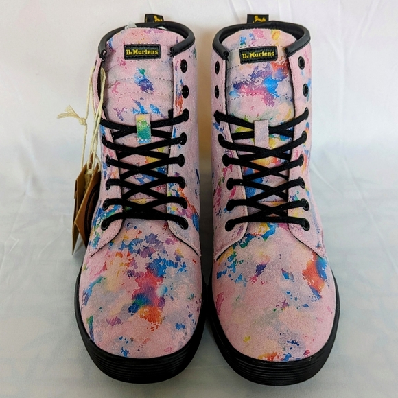 Dr. Martens Sheridan Boots Suede Lace Up Lightweight Rainbow Burst Pink 9 NIB - Picture 7 of 15